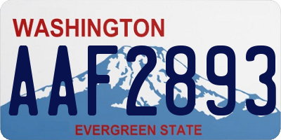 WA license plate AAF2893