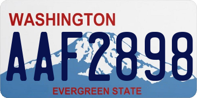 WA license plate AAF2898