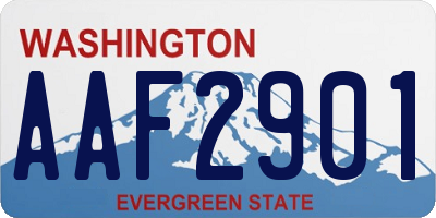 WA license plate AAF2901