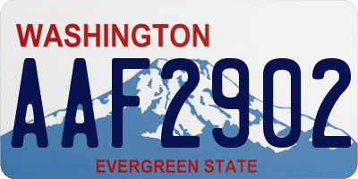 WA license plate AAF2902