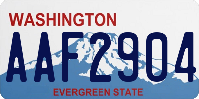 WA license plate AAF2904