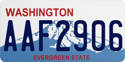 WA license plate AAF2906