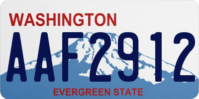 WA license plate AAF2912