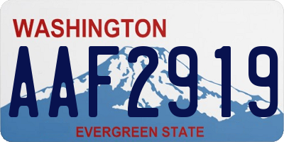 WA license plate AAF2919