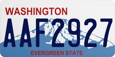 WA license plate AAF2927