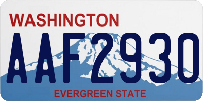 WA license plate AAF2930