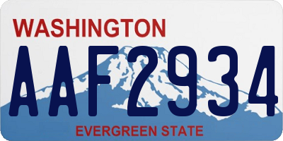 WA license plate AAF2934