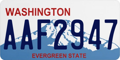 WA license plate AAF2947