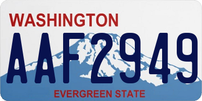 WA license plate AAF2949