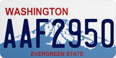 WA license plate AAF2950