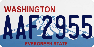 WA license plate AAF2955