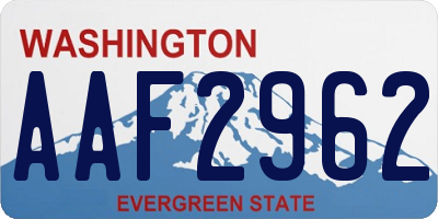 WA license plate AAF2962