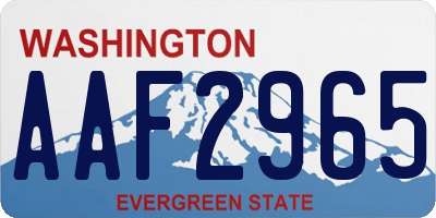 WA license plate AAF2965