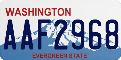 WA license plate AAF2968