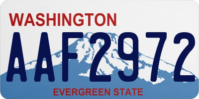 WA license plate AAF2972