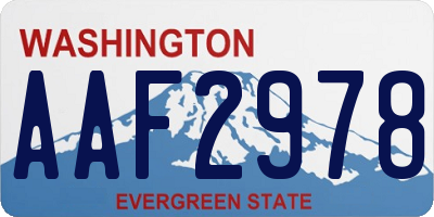 WA license plate AAF2978