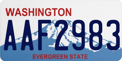 WA license plate AAF2983
