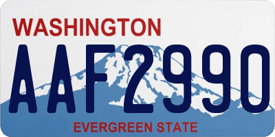 WA license plate AAF2990