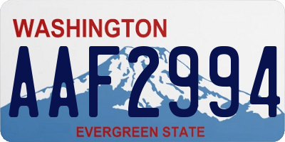 WA license plate AAF2994