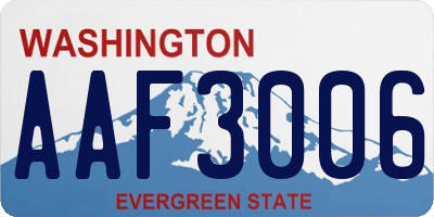 WA license plate AAF3006