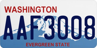 WA license plate AAF3008