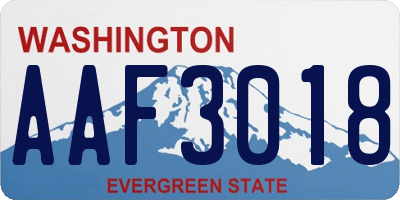WA license plate AAF3018