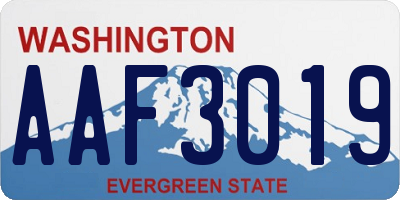 WA license plate AAF3019