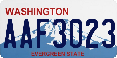 WA license plate AAF3023