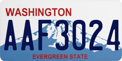 WA license plate AAF3024