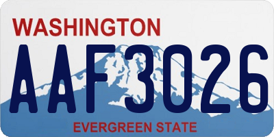 WA license plate AAF3026