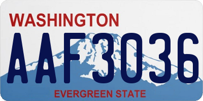 WA license plate AAF3036