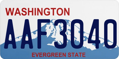 WA license plate AAF3040