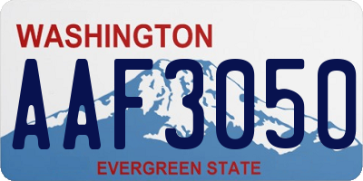WA license plate AAF3050