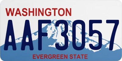 WA license plate AAF3057