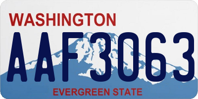 WA license plate AAF3063