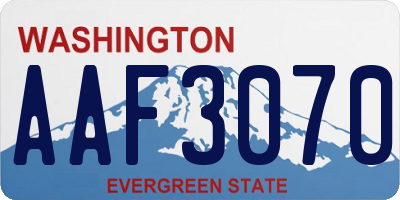 WA license plate AAF3070