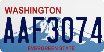 WA license plate AAF3074