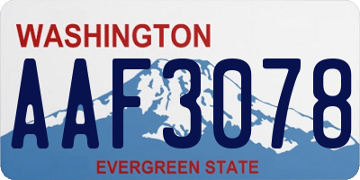 WA license plate AAF3078