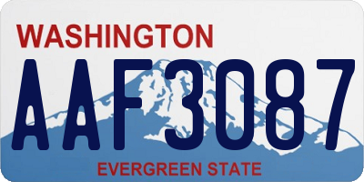 WA license plate AAF3087