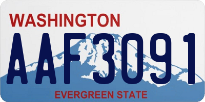 WA license plate AAF3091