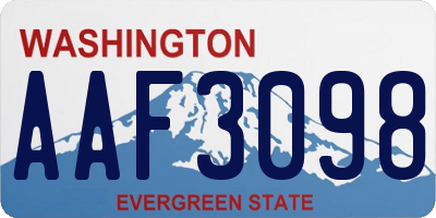 WA license plate AAF3098