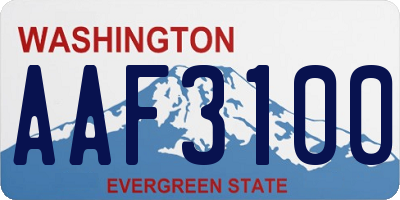 WA license plate AAF3100
