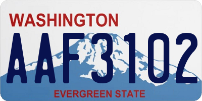WA license plate AAF3102