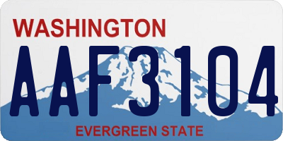 WA license plate AAF3104