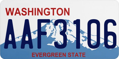 WA license plate AAF3106