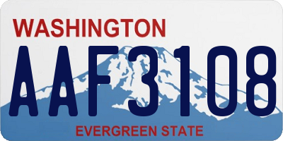 WA license plate AAF3108