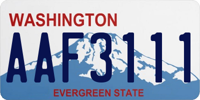 WA license plate AAF3111