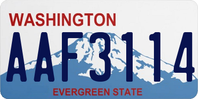 WA license plate AAF3114