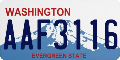 WA license plate AAF3116