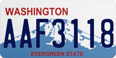 WA license plate AAF3118